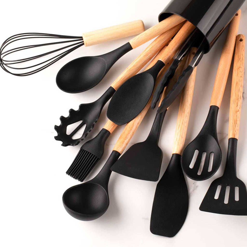 12-Piece Kitchen Utensil Set with Holder – Non-Stick Cooking Tools | UK