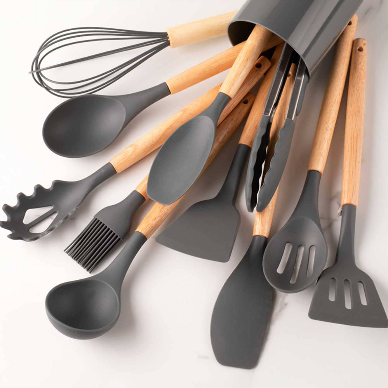 12-Piece Kitchen Utensil Set with Holder – Non-Stick Cooking Tools | UK