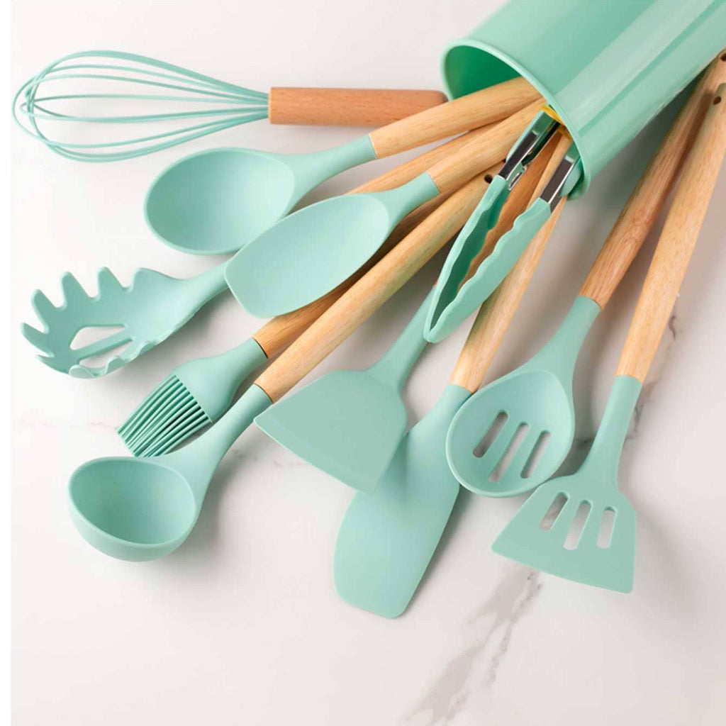 12-Piece Kitchen Utensil Set with Holder – Non-Stick Cooking Tools | UK