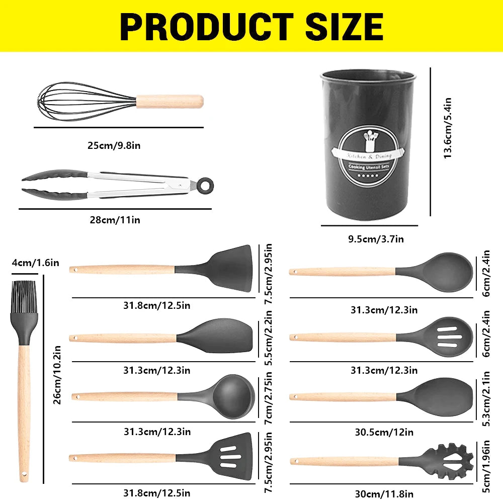 Ultimate 24-Piece Silicone Kitchenware Set with Holder