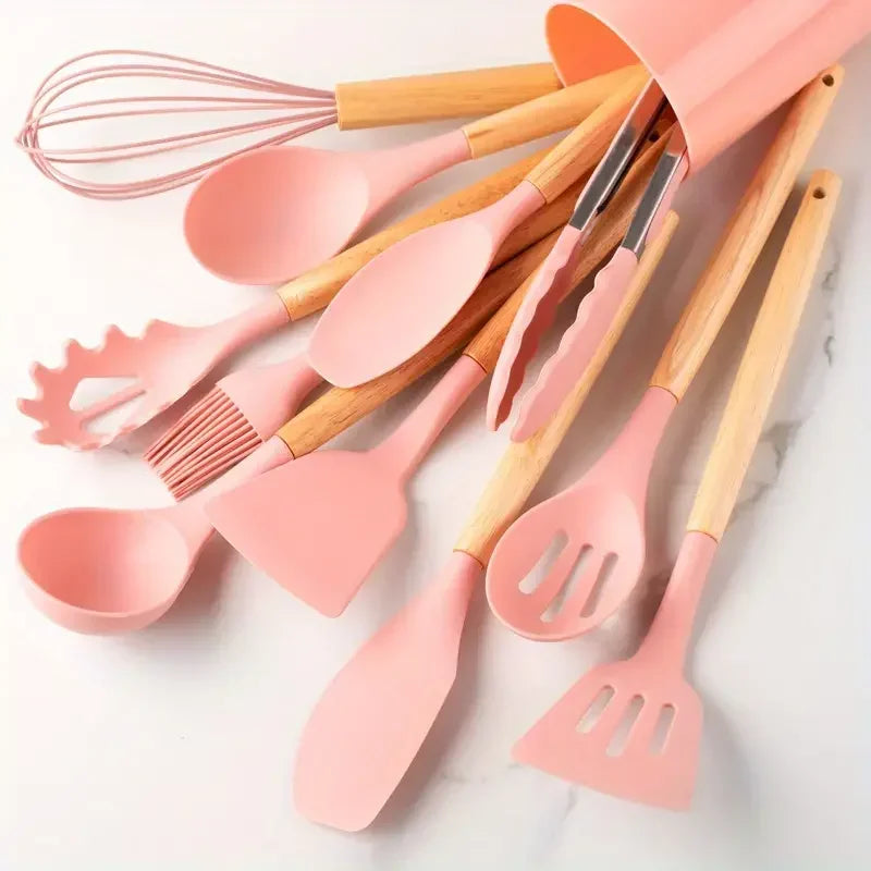 12-Piece Kitchen Utensil Set with Holder – Non-Stick Cooking Tools | UK