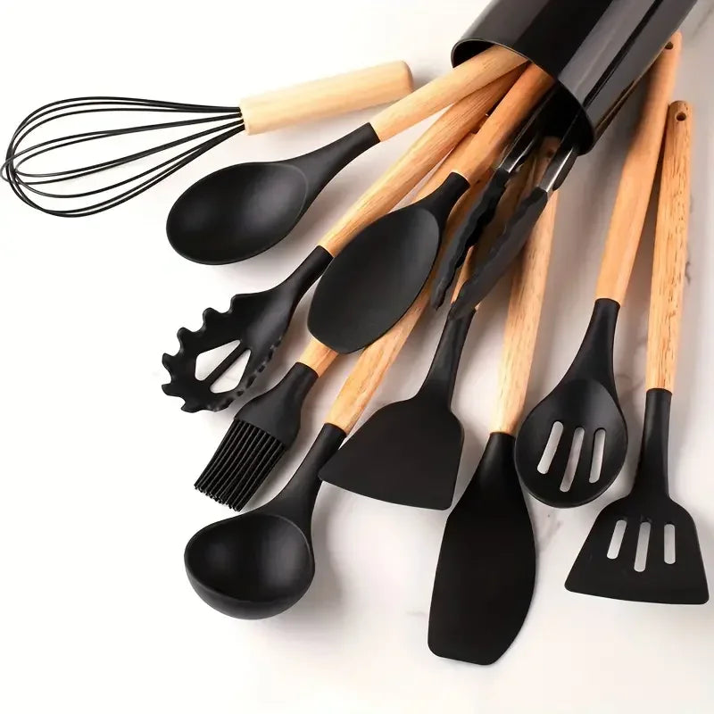 12-Piece Kitchen Utensil Set with Holder – Non-Stick Cooking Tools | UK