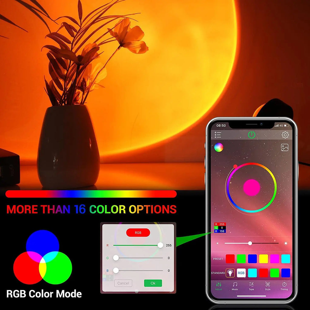 Mood-Setting Sunset Projection Lamp
