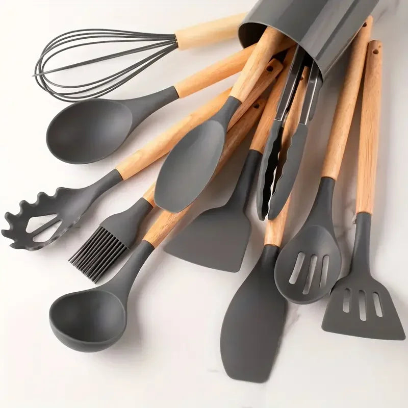 12-Piece Kitchen Utensil Set with Holder – Non-Stick Cooking Tools | UK