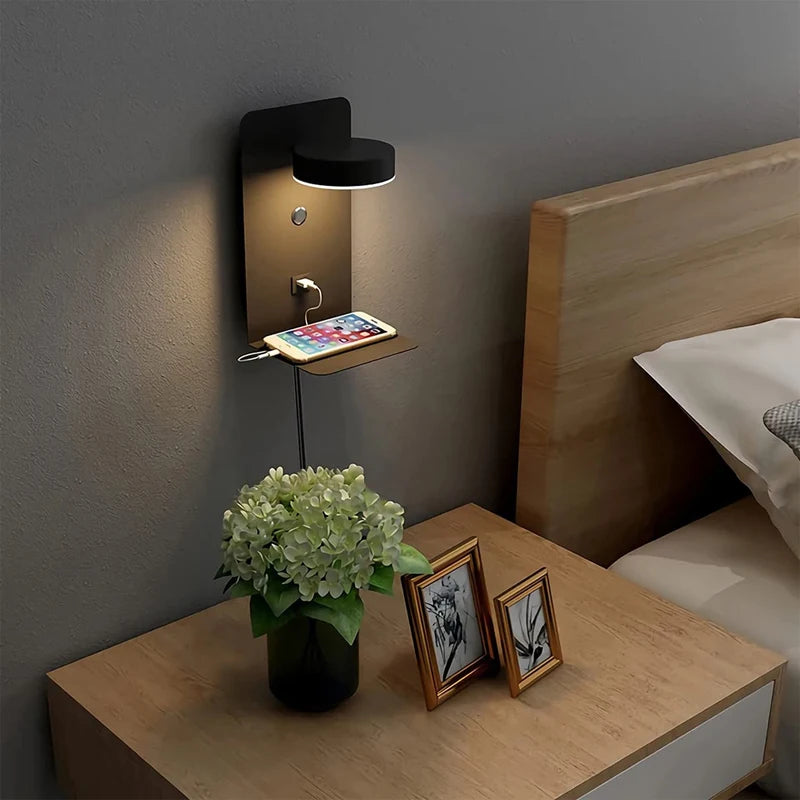 Smart USB Charging Wall Lamp 🔌