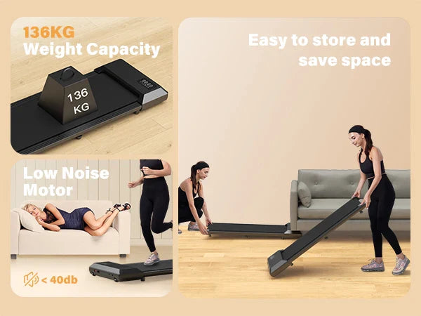 300lbs Treadmill for Home 2.5HP Treadmills Walking Pad LCD Digital Data Display 2in1 Walking Running Fitness Exercise Machine