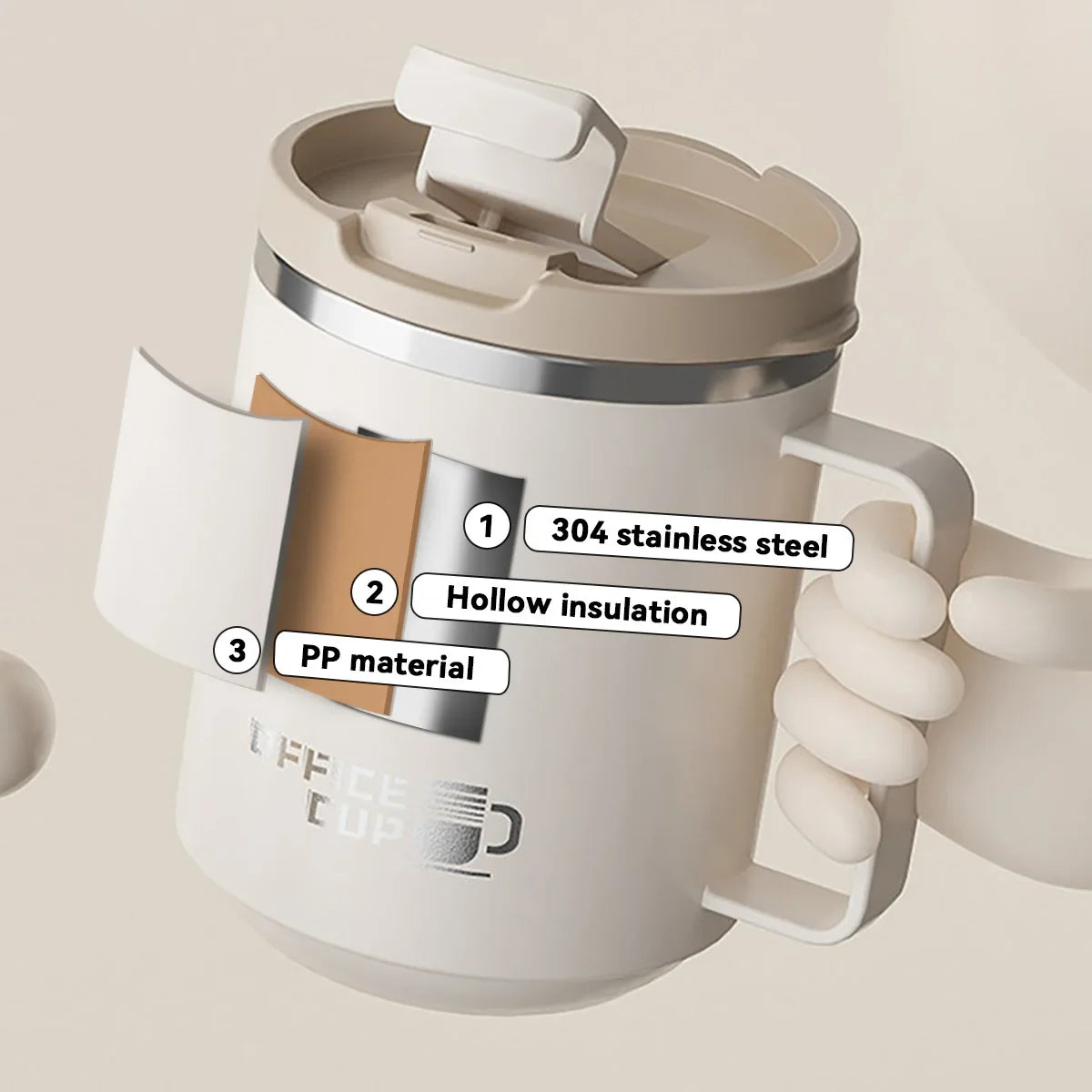 Double Wall Insulated Coffee Mug 304 Stainless Steel Milk Coffee Cup